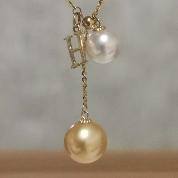 Gorgeous 10mm Gold South Sea Water Pearl Akoya White Pearl Pendant G18K Necklace Wedding Jewellry