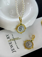 2025 NEW Antique style small freshwater pearl 3-4mm rice shape Necklace GOLD Universal buckle Pendant