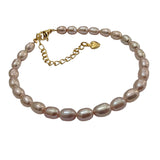 4mm Small natural light purple rice freshwater pearl necklace bracelets sets option