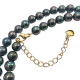 AAA 6mm perfect round black sea shell beads necklace