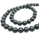 AAA 6mm perfect round black sea shell beads necklace