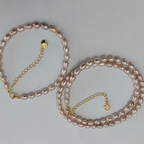 4mm Small natural light purple rice freshwater pearl necklace bracelets sets option