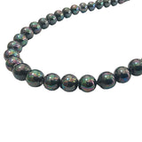 AAA 6mm perfect round black sea shell beads necklace