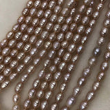 ELEISPL JEWELRY 12 Strands Rice Freshwater Pearls 5-6mm purple Loose Beads #1001-2