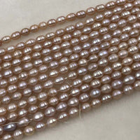 ELEISPL JEWELRY 12 Strands Rice Freshwater Pearls 5-6mm purple Loose Beads #1001-2