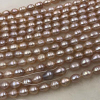 ELEISPL JEWELRY 12 Strands Rice Freshwater Pearls 5-6mm purple Loose Beads #1001-2