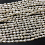 ELEISPL JEWELRY 10XStrands Small 4mm White Freshwater Rice Pearls Loose Beads  #1002