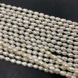 ELEISPL JEWELRY 10XStrands Small 4mm White Freshwater Rice Pearls Loose Beads  #1002