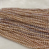 ELEISPL JEWELRY AA 10 Strands Freshwater Genuine Pearls 5mm White Full hole Mixed Pink&Purple Beads  #1003