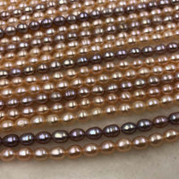 ELEISPL JEWELRY AA 10 Strands Freshwater Genuine Pearls 5mm White Full hole Mixed Pink&Purple Beads  #1003