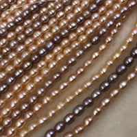 ELEISPL JEWELRY AA 10 Strands Freshwater Genuine Pearls 5mm White Full hole Mixed Pink&Purple Beads  #1003