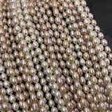 ELEISPL JEWELRY AAA 8 Qty  6-7mm Rice Mixed Colors Real Freshwater  Pearls Strings Full Hole Beadsd #1004