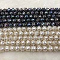 ELEISPL JEWELRY 5 Strands 12-14mm Freshwater Loose Pearls Strings White Or Black #1005