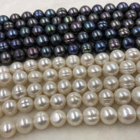 ELEISPL JEWELRY 5 Strands 12-14mm Freshwater Loose Pearls Strings White Or Black #1005