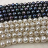 ELEISPL JEWELRY 5 Strands 12-14mm Freshwater Loose Pearls Strings White Or Black #1005