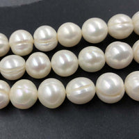 ELEISPL JEWELRY 5 Strands 12-14mm Freshwater Loose Pearls Strings White Or Black #1005