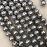 ELEISPL JEWELRY FOR 4 Strands 11-12mm Gray Pearls Loose Strings #1006