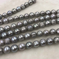 ELEISPL JEWELRY FOR 4 Strands 11-12mm Gray Pearls Loose Strings #1006