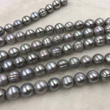 ELEISPL JEWELRY FOR 4 Strands 11-12mm Gray Pearls Loose Strings #1006