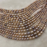 ELEISPL JEWELRY AAA one Strands Small to Big Rice Multicolours FW Pearl Loose String 4-9mm  #1007