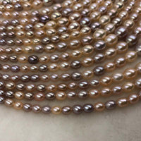 ELEISPL JEWELRY AAA one Strands Small to Big Rice Multicolours FW Pearl Loose String 4-9mm  #1007