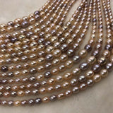 ELEISPL JEWELRY AAA one Strands Small to Big Rice Multicolours FW Pearl Loose String 4-9mm  #1007