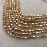 ELEISPL JEWELRY AAA one Strands 4-9mm Rice Real Pearls Loose String For Necklace 40cm  #1011