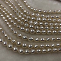 ELEISPL JEWELRY AAA one Strands 4-9mm Rice Real Pearls Loose String For Necklace 40cm  #1011