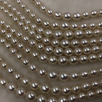 ELEISPL JEWELRY AAA one Strands 4-9mm Rice Real Pearls Loose String For Necklace 40cm  #1011