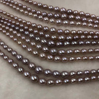 ELEISPL JEWELRY AAA one Strands 4-9mm Rice Real Pearls Loose String For Necklace 40cm  #1011