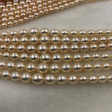 ELEISPL JEWELRY AAA one Strands 4-9mm Rice Real Pearls Loose String For Necklace 40cm  #1011