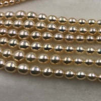 ELEISPL JEWELRY AAA one Strands 4-9mm Rice Real Pearls Loose String For Necklace 40cm  #1011