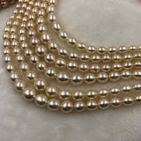 ELEISPL JEWELRY AAA one Strands 4-9mm Rice Real Pearls Loose String For Necklace 40cm  #1011