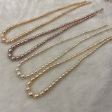 ELEISPL JEWELRY AAA one Strands 4-9mm Rice Real Pearls Loose String For Necklace 40cm  #1011