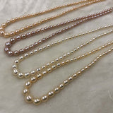 ELEISPL JEWELRY AAA one Strands 4-9mm Rice Real Pearls Loose String For Necklace 40cm  #1011