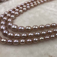 ELEISPL JEWELRY AAA one Strands 4-9mm Rice Real Pearls Loose String For Necklace 40cm  #1011