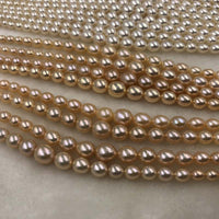 ELEISPL JEWELRY AAA one Strands 4-9mm Rice Real Pearls Loose String For Necklace 40cm  #1011