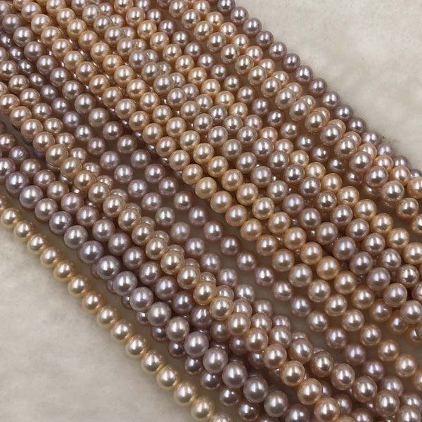 ELEISPL JEWELRY Wholesale 6 Strands Mixed Pink Purple Hight Quality 7.5-8mm Round Pearl