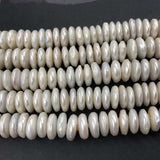 ELEISPL 13-14mm Wholesale 3 Strings Coin Freshwater White Pearls  #1018-2