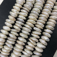 ELEISPL 13-14mm Wholesale 3 Strings Coin Freshwater White Pearls  #1018-2