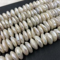 ELEISPL 13-14mm Wholesale 3 Strings Coin Freshwater White Pearls  #1018-2