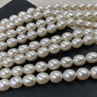 ELEISPL AAA  2 Strands  Short Rice Freshwater Pearls White 7*8-9mm #1019