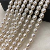 ELEISPL AAA  2 Strands  Short Rice Freshwater Pearls White 7*8-9mm #1019