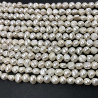 ELEISPL JEWELRY For 12 Strands 7-8mm Nugget White Freshwater Pearls #1020