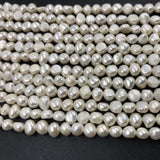 ELEISPL JEWELRY For 12 Strands 7-8mm Nugget White Freshwater Pearls #1020