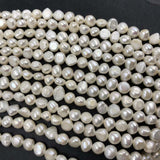 ELEISPL JEWELRY For 12 Strands 7-8mm Nugget White Freshwater Pearls #1020