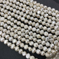 ELEISPL JEWELRY For 12 Strands 7-8mm Nugget White Freshwater Pearls #1020