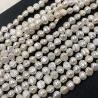 ELEISPL JEWELRY For 12 Strands 7-8mm Nugget White Freshwater Pearls #1020