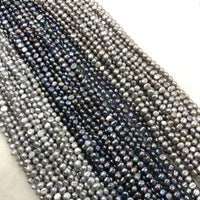 ELEISPL Wholesale 10 Strands 7-8MM Nugget Shape Baroque Real Pearls Loose Strings Gray Peacock Black  #1022