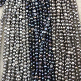 ELEISPL Wholesale 10 Strands 7-8MM Nugget Shape Baroque Real Pearls Loose Strings Gray Peacock Black  #1022